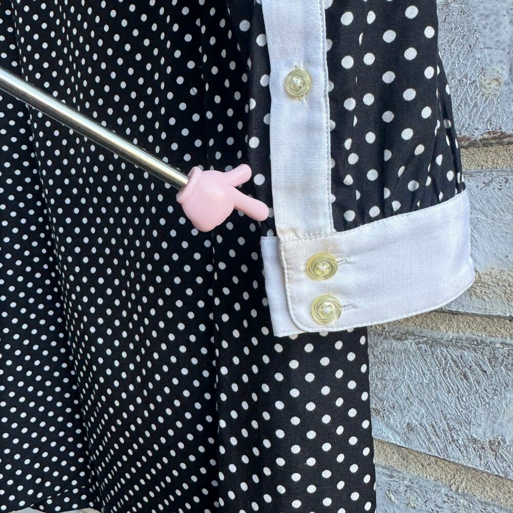 Original Penguin by Munsingwear Silk Blend Polka Dot Shirt Dress Women's Size 10 - Picture 8 of 9